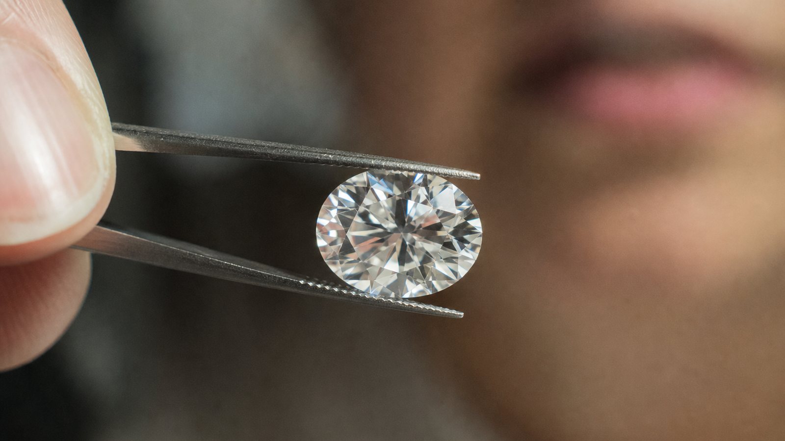 Diamant taille brillant renvoyant la lumière en éclats vifs sur une bague de fiançailles