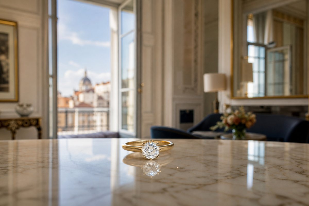 Réalisation de bague de fiançailles en diamant BagueLux